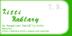 kitti maklary business card